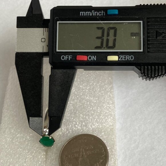 Sterling Silver 925 Round Prong Set Tourmaline & Crystal 3 Stone Ring Sz 6.5 - Picture 14 of 16